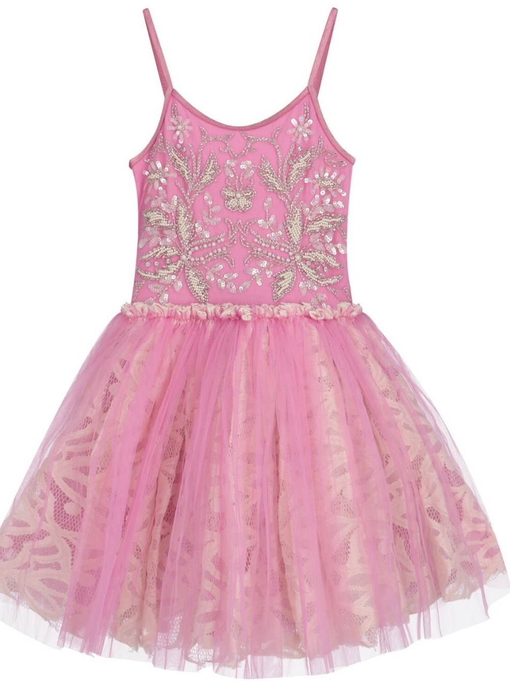 Sparkle Embellished Pink Tulle Ballet Costume Dress
